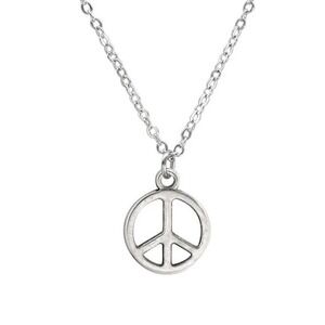 Peace‎ Necklace, Silver Peace Charm Pendant